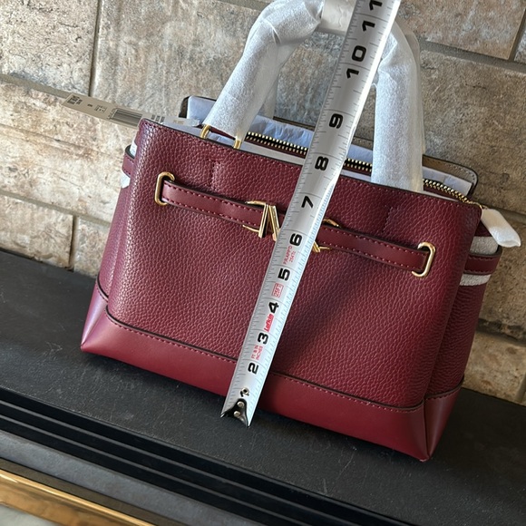 NWT dark cherry Reed Belted satchel - Picture 6 of 9
